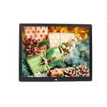 RUIRUME Digital photo frame 15-inch display USB and SD card slots and remote control Photos Music Video support (Color : Black)