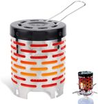 Tent Heater,Portable Gas Heater,Camping Stove Heater Camping Stove Top Heater Attachment,Stainless Steel Tent Heaters with Handle for Outdoor Backpacking Hiking Fishing,4.7x4.7x5.7inch
