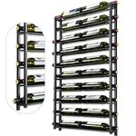 AQAREA Wine Rack Wall Mounted: 20 Bottles Hanging Wine Rack Wall Mount - Black Wall Wine Storage Holder