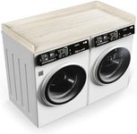 Washer Dryer Countertop with Non-Slip Mat, 27.5" x 54" Laundry Countertop with Edge Rails for Room Organization, Washer and Dryer Wood Countertop for Laundry Room Storage, Washer Dryer Topper -Oak