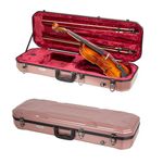 Crossrock Oblong Case fits 4/4 Full-Size Violin, Includes Interior Compartment, 2 Bow Holders, Security Lock, and Detachable Straps-Rose Gold (CRA860VFRG-R)
