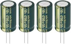 VGOL 4PCS 4700uF 50V Capacitors Aluminium Electrolytic Capacitor 18x35mm for Smart Home Appliances Medical Equipment Communication Equipment LED Lighting