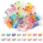 32pcs Mini Resin Axolotl Miniature Figurine, Glow in The Dark Tiny Animal Figurines Small Luminous Charm Ornament for DIY Craft Garden Landscape Dollhouse Ornament Potted Plants Decorations