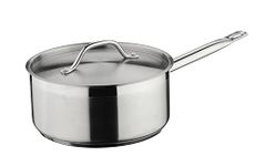 Commichef Plus Superior Blend Stainless Steel Saucepan & Lid, Strong Corrosion Resistance, 18cm Diameter, 2.7L,Silver,XSL-18