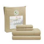 Luxury 1000 Thread Count Queen Size Bed Sheets Set - Linen, Egyptian Cotton Blend, Deep Pocket, Sateen Weave, Hotel Quality Bedding (Queen, Linen)