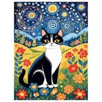 Cat Diamond Painting Kits for Adults, DIY Cat Diamond Art Kits for Adults, Gem Art Kits for Gifts and Home Decor 12x16Inch