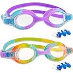 Kids Swimming Goggles, 2 Pack Swimming Goggles for Kids Age 3-14, Kids Goggles for Boys Girls, Childrens Teens Swim Goggle