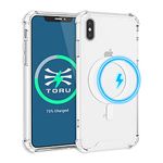 TORU [MX Slim] Magnetic Cover Designed for iPhone Xs Max Case with Strap Compatible with MagSafe - Clear