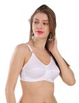 FASHARIOUS Every Day Women's Full Coverage Non-Padded Non Wired Pure Cotton Bra for Women (D, White, 34)