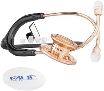 MDF MD One Stainless Steel Stethoscope, Adult, Black Tube, Rose Gold Edition Chestpieces-Headset, MDF777RG11