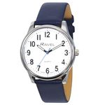 Ravel Plus - Extra Long Life Men's Everyday Watch with Microfibre Leather Strap - Japanese Analogue Quartz - RP005M - Blue/Silver Tone