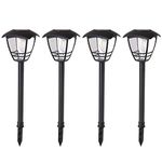 MAGGIFT Vintage Solar Pathway Lights LED Bulbs Solar Powered Garden Walkway Lights for Outdoor Lawn, Patio, Yard, Walkway, Driveway (4 Pack, 10 Lumen)