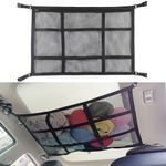 Car Ceiling Cargo Net Pocket, Interior Adjustable Double-Layer Mesh Storage Net For Compact Sedan Car, Universal Cargo Net for Car Interior Roof Storage for Most Compact Sedan Car(70 * 50cm)