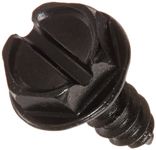 Steel Sheet Metal Screw, Black Oxide Finish, Hex Washer Head, Slotted Drive, Type AB, 6-20 Thread Size, 3/8" Length (Pack of 100)