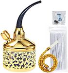 Portable Hookah Set,Hookah,High-End Portable Mini Hookah Set with Shisha Accessories Handheld Hookah Gifts for Boyfriend Father Husband or Friends,Golden