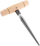 Alnicov Tapered Reamer Wood Hand Held Reamer T Handle Tapered 4 Fluted Chamfer Reaming Guitar Woodworker Cutting Tool