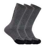 Carhartt Men's Force Midweight Logo Crew 3 Pack Socks, Carbon Heather, L UK