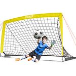 Kids Soccer Goal for Backyard, 5×3, 6×4, 9×5, 12×6FT Easy Foldable Soccer Practice Net with Portable Carrying Bags for Toddler Youth Adult Soccer Training Equipment Outdoor Sports Game