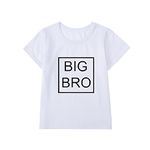 Toddler Baby Boy Big Brother T Shirts Tops Big BRO Printed Older Brother Tees Clothes Outfit (1-Big BRO-White, 2-3 Years)