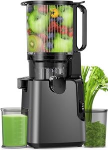 Juicer Machines with 5.8" Large Feed Chute, 400W Cold Press Juicer for Whole Vegetables and Fruits, Slow Masticating juicer Easy to Clean Juice Extractor Machine High Juice Yield(Titanium Gray)