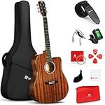 Acoustic Guitar Bundle, Full Size 41 Inch Acoustic Guitar Cutaway Acustica Guitarra Kit for Adults Teens Beginners Professionals, by Vangoa