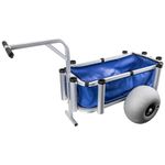 Jeremywell Outdoor Heavy Duty Aluminum Fishing Cart/Beach Cart with Large Wheels for Fishing, Camping, 35"x 16" Basket, Anti-Corrosion, Heavy Duty