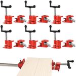 FLKQC Wood Gluing Pipe Clamp Set, Heavy Duty Cast Iron Quick Release Pipe Clamps for Woodworking, Pipe Clamps Quick Release for Woodworking, Carpentry, Home Improvement, and DIY Projects (6, 3/4")