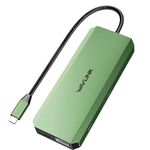 WAVLINK USB C Docking Station Dual Monitor, USB C Hub Laptop Triple Display, USB C to 2 HDMI,DisplayPort, PD Charging, Ethernet, 5 USB, SD/TF Read, Audio for MacBook Dell HP Lenovo Surface, Green