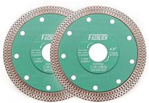 FACHLICH Diamond Porcelain Saw Blade,2pcs 4.5" Tile Blades Dry Wet Tile Cutting Discs with X Teeth Turbo Mesh Rim,for Ceramic Tile Porcelain Granite Marbles