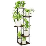 Bamworld 5 Tier 5 Potted Plant Stand Indoor, Tall Metal Plant Shelf for Multiple Plants, Corner Black Flower Pots Shelf for Patio Garden Balcony Living Room Bedroom