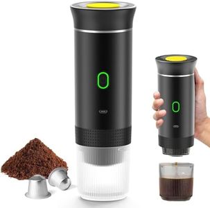 Machine à Cafe Portable, 3 En 1 Cafetiere Portable 12V, Auto-Chauffage De 4 à 6 Minutes, Petites Capsules, Grandes Capsules, Café Moulu, Pour Le Camping, Bureau, Maison, Voiture (noir)