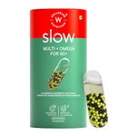 Wellbeing Nutrition Slow Multivitamin + Omega 3 for Men & Women, Adult 50+ | B-Complex, Coq10, Vitamin D3, C, Zinc, Calcium + 40 Nutrients | Energy, Immunity, Joint, Heart & Memory, 60 Veg Capsules