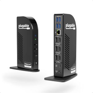 Plugable 4K USB-C Triple Monitor Docking Station – 100W Power, 3 HDMI/3 DP