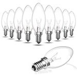 Luxvista 10 x Clear Candle Small Edison Screw Cap SES E14 Lamp Light Bulbs 42W Bulbs Classic C35 Dimmable Screw in LED Replacement Light Bulb for Chandelier, Touch Lamp, Warm White 2700K, AC 220-240 V