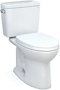 TOTO Drake Two-Piece Elongated 1.6 GPF TORNADO FLUSH Toilet with CEFIONTECT and SoftClose Seat, WASHLET+ Ready, Cotton White - MS776124CSG#01