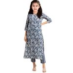 Girls Cotton Kurta SET (IN, Age, 12 Years, 13 Years, BLUE)