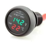 VORCOOL Car Cigarette Lighter Charger Socket USB 12-24V with Port Voltmeter Thermometer