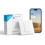 Meross Light Switch, 2 Way, Neutral Requires, Remote/Voice Control, Wall Switch with Timer, White, Compatible with Alexa, Google, SmartThings, 3.4 * 3.4 * 1.3 in.