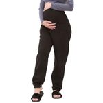 The Fancy Dress® Women's Pregnancy Fleece Jogger Full Ankle Length Over The Bump Maternity Leggings Loose Casual Joggers Pregnant Pants for Belly Support UK (Black, 16)