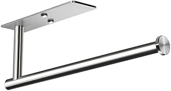 VAEHOLD Self Adhesive Paper Towel Holder Under Cabinet Mount, Wall Mounted Paper Towel Roll Holder for Kitchen, Bathroom, Cabinet, Wall - SUS304 Stainless Steel
