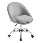 SONGMICS Office Chair, Swivel Chair, Desk Chair, Cotton-Linen Fabric, Foam Padding, Adjustable Height, for Home Office, Study, Bedroom, Dove Grey OBG020G11