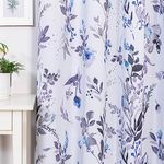 MYSKY HOME Curtains for Bedroom Blue Floral Blackout Curtains 63 inch Long 2 Panels for Living Room Darkening Curtains Thermal Insulated Vintage Painting Flower Leaf Grommet Top Drapess