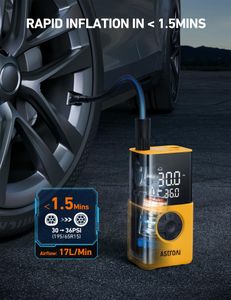 AstroAI Portable Tyre Inflator 150PSI – Yellow Air Compressor