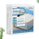 Full Mattress Protector | Jacquard Blend Dust Free Mattress Cover | Noiseless, 100% Waterproof Mattress Protector | 12-18" Deep Pocket Protect Mattress with Extra Thick TPU Barrier