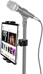 woleyi Tablet Mic Stand Holder, Microphone Music Stands Phone & Tablet Mount with Ultra Stable C-Clamp for iPad Pro 9.7, 11, 12.9 / Air/Mini, Galaxy Tabs, iPhone, More 4-13" Smartphones and Tablets