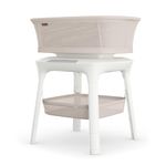 UPPAbaby Soma Smart Bassinet – 5 motions + 5 speeds + 4 sounds with MotionSync Technology – Height Adjustable – Included Mattress, Sheet + Storage Basket – Charlie (Sand Mélange)