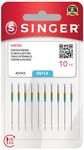 SINGER 10-Pack Stretch 2045 Sewing Machine Needles, Size 90/14