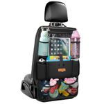 SURDOCA Car Organiser Car Seat Organiser - 4th Generation Enhanced Car Organiser Back Seat for up to 10.5 iPad, 9 Pockets, Kids Toy Storage, Water Proof Back Seat Protector for Kids,Black,1pc