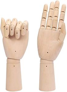 Belle Vous Flexible Wooden Mannequin Left & Right Hand Model Figures (2 Pack) - 30cm (11.81 Inches) - Movable Display Manikin with Finger Joints for Drawing, Sketching & Painting - Jewellery Holder