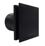 Airflow® QT100 T Black Bathroom Extractor Fan – German Engineered, QuietMark Certified, Ultra Quiet 25 dB, Energy Efficient, Auto Start & Adjustable Timer, 2-Speed Operation, IP45, 3-Year Warranty